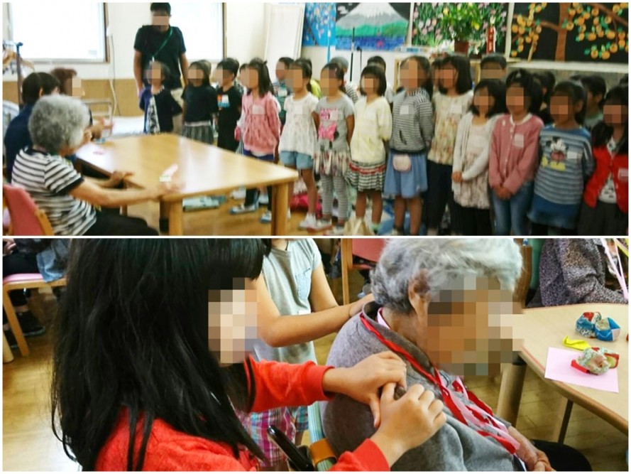 小山田小学校の２年生がデイサービスを訪問