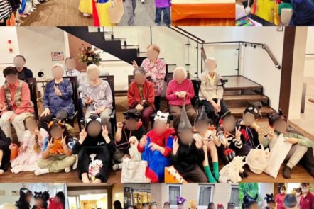 地域の子供たちがハロウィンで訪問